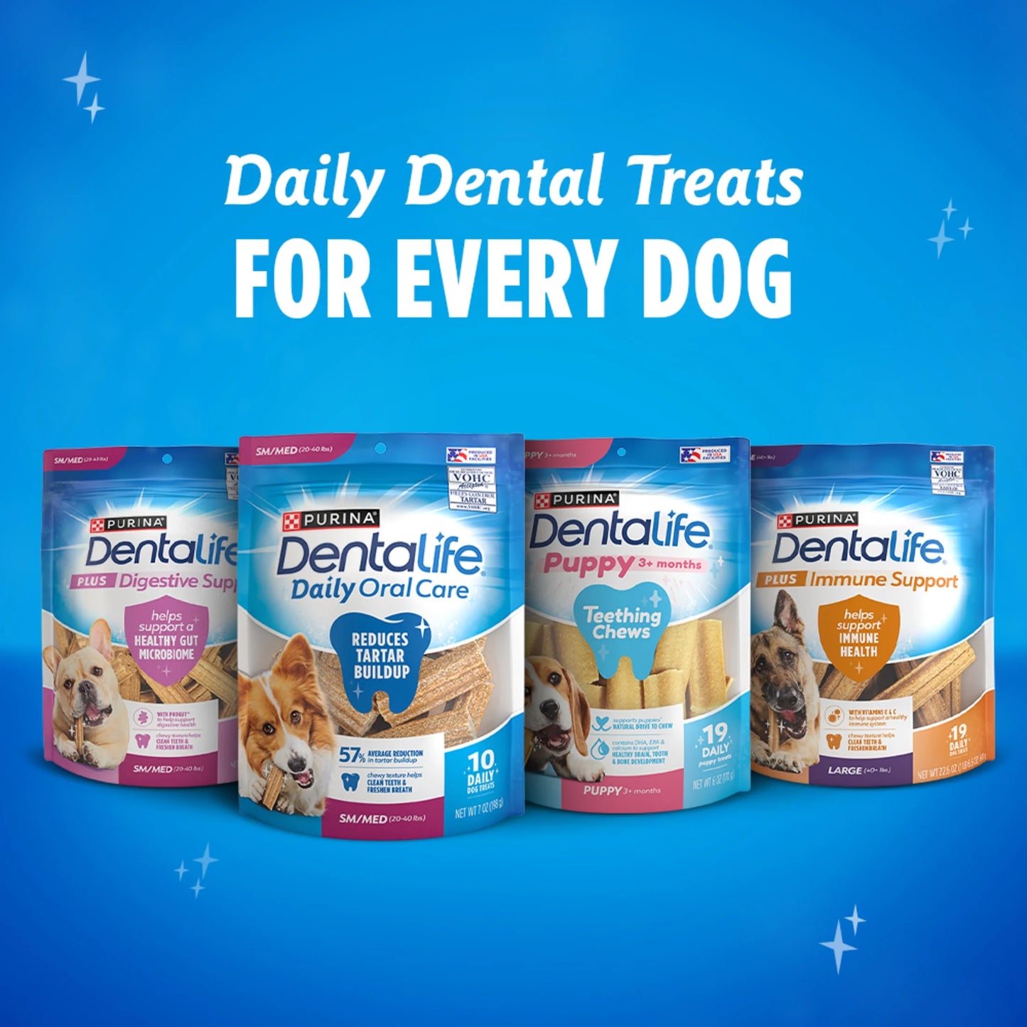 Purina Daily Oral Care Large Dog Dental Treats with Chicken, 20.7 Oz Pouch (18 Count)