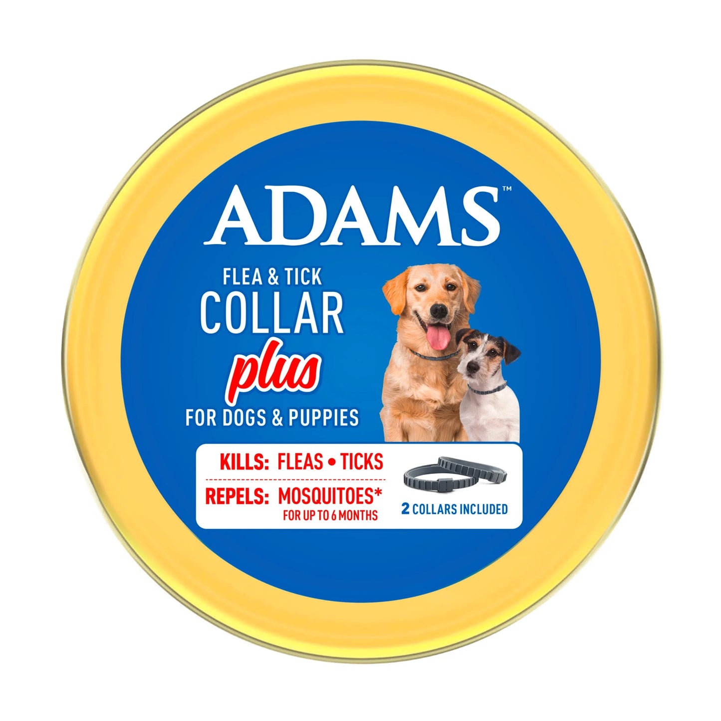 Flea & Tick Collar for Dogs & Puppies, 2 Pack, 12 Month Protection, Adjustable One Size, Kills Fleas, Ticks & Repels Mosquitoes, excluding California