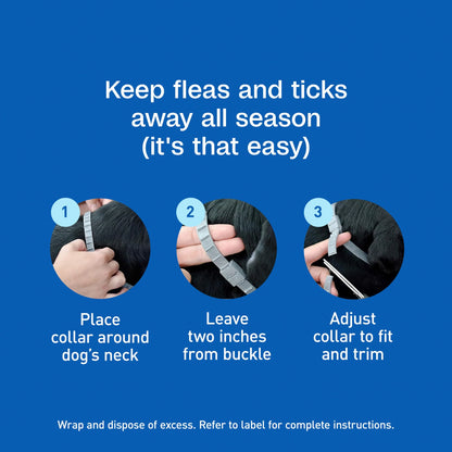Flea & Tick Collar for Dogs & Puppies, 2 Pack, 12 Month Protection, Adjustable One Size, Kills Fleas, Ticks & Repels Mosquitoes, excluding California