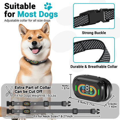 Dog Bark Shock Collar for Large Medium Small Dogs,Smart Bark Collar,Rechargeable anti Barking Training Collar with 7 Adjustable Sensitivity, with Beep Vibration